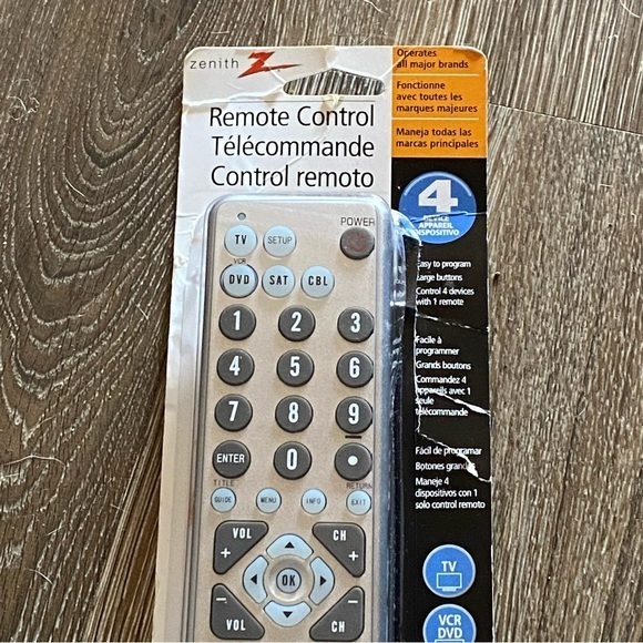 Zenith Remote Control Telecommande Control Remoto Operates‎ Major Brands New - Picture 2 of 4